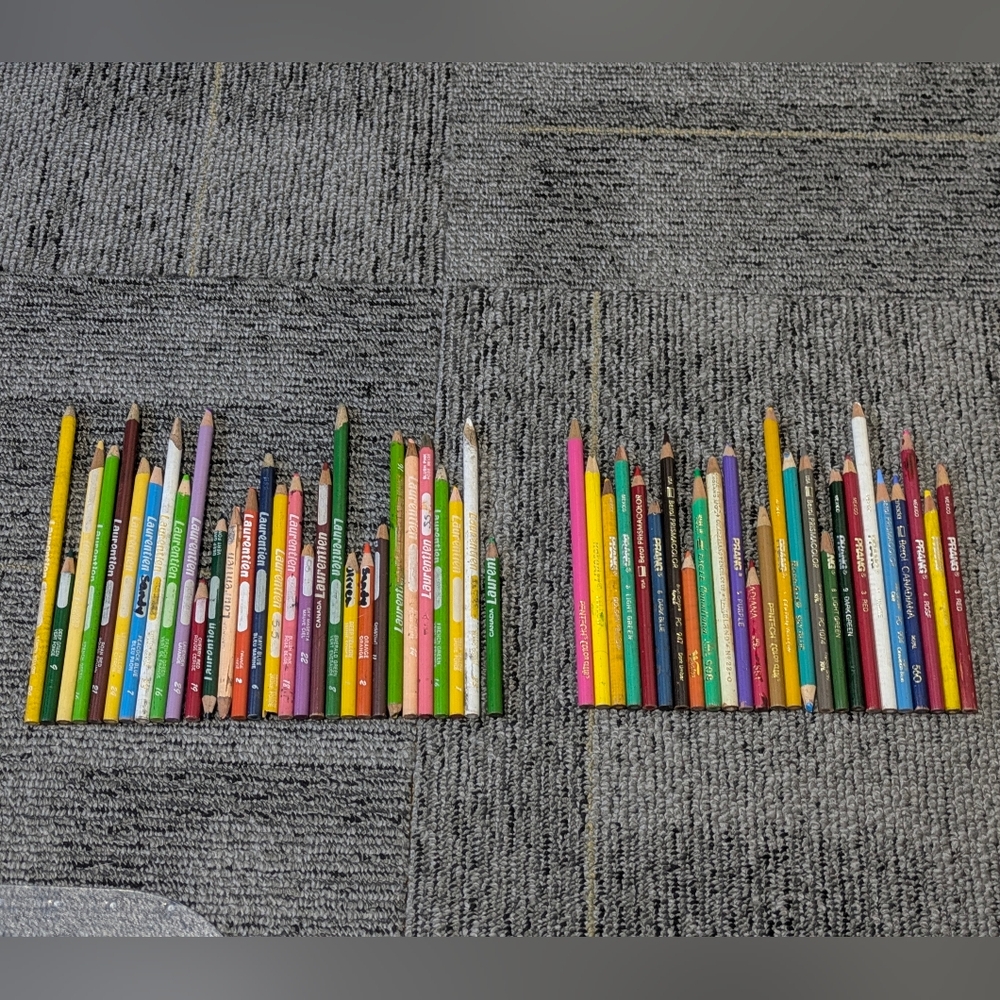 x55 Assorted Vintage Laurentien and Misc Pencil Crayons